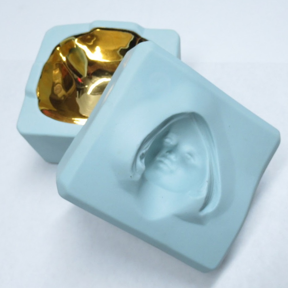 RARE! auth LLADRÓ bisque porcelaine & 24k BOX